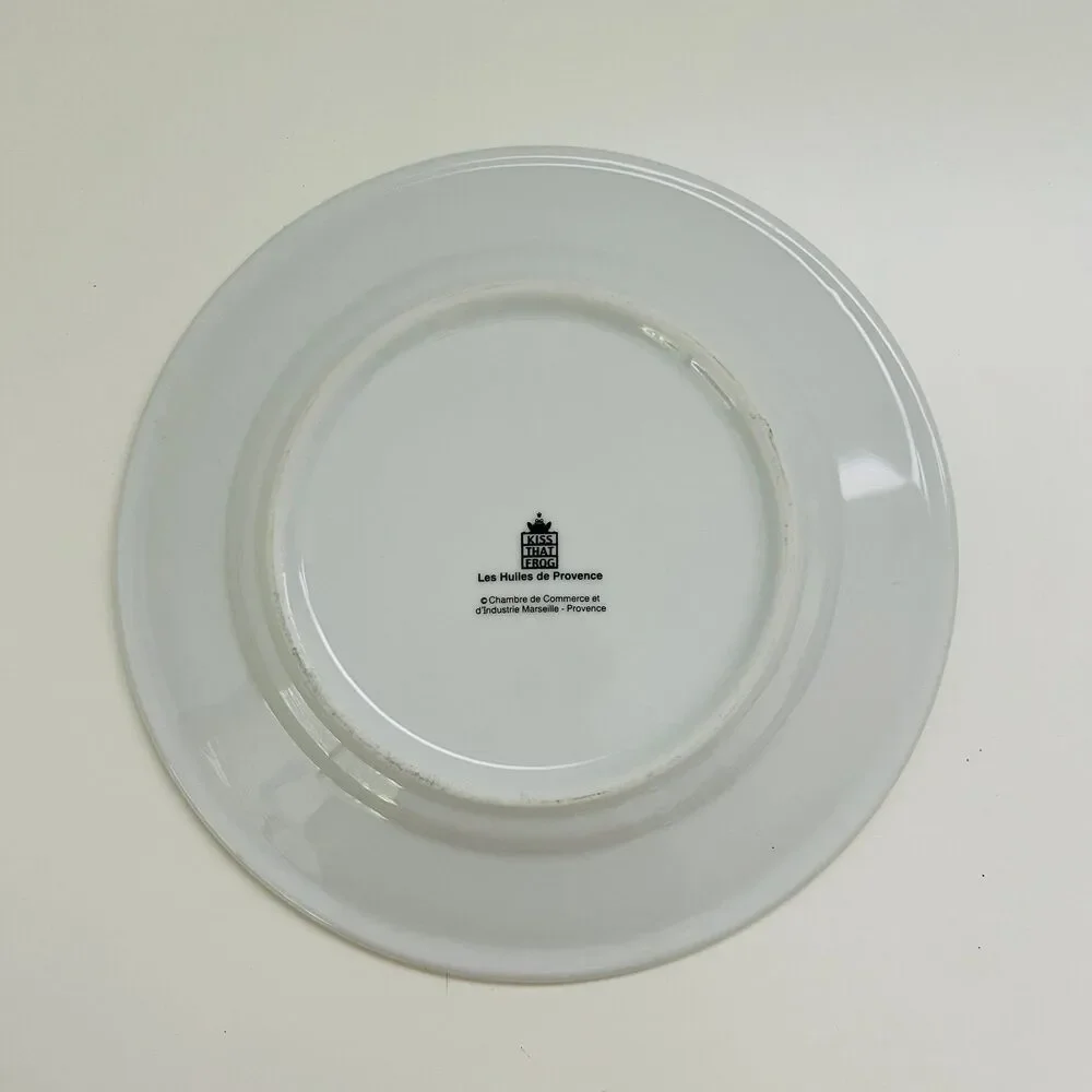 KISS THAT FROG Huiles de Provence La Perle Oil Label Salad Dessert Plate